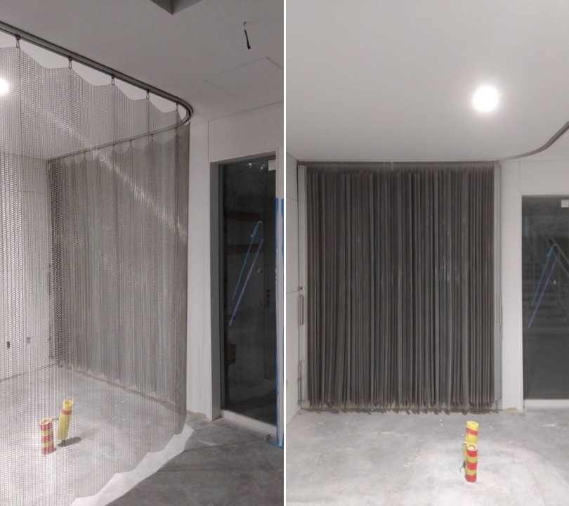 防犯対策と高い意匠の金網メッシュカーテン